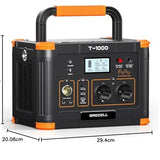 GRECELL Portable 1000 W Power Station, 999 Wh Lithium Batterie Solar Generator, 10 Ports Mobile Power Generator für den Außenbereich mit AC/DC/USB, Power Station für Camping, Notfälle(1000W), T-1000