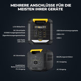 BougeRV ROVER2000 2008Wh Tragbare Powerstation mit 2200W Ausgang, Semi-Solid-Batterie mit 1 Std Schnellladung, Solar Generator mit 1500W PV-Anschluss für Stromausfälle, Camping, Wohnmobil, Haus