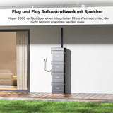 Zendure SolarFlow Balkonkraftwerk mit Speicher, Hyper 2000 mit 1800W Solar Eingang, Bidirektionales 1200W AC-Laden, Eingebaute Mikrowechselrichter, 1200W Ausgang, TOU, AB2000X 1920Wh LiFePO4 Akku